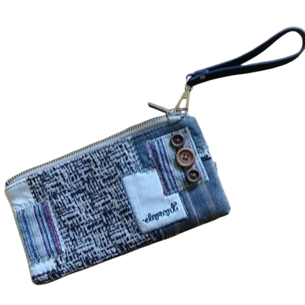 Element Tweed boho patchwork wristlet wallet clutch Bag